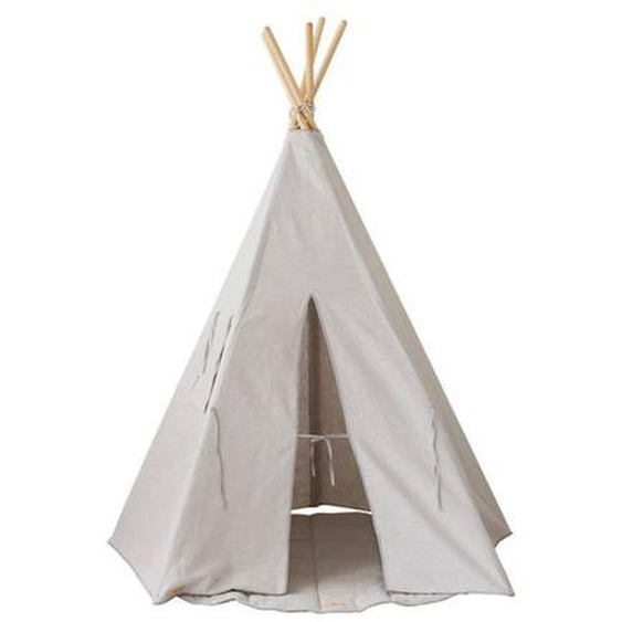 Tente Tipi Gris Pigeon Lin Naturel Gris