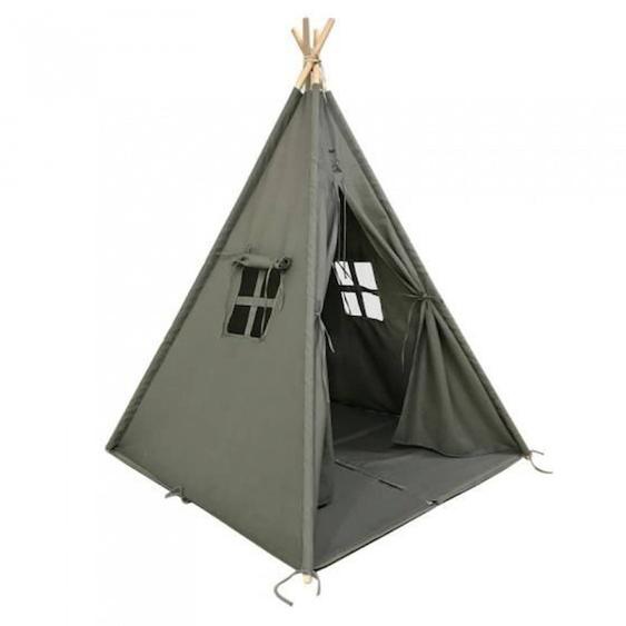 Tente Tipi Pour Enfants Sunny Alba En Gris - Coussin Pliant Inclus - 120x120 Cm Gris