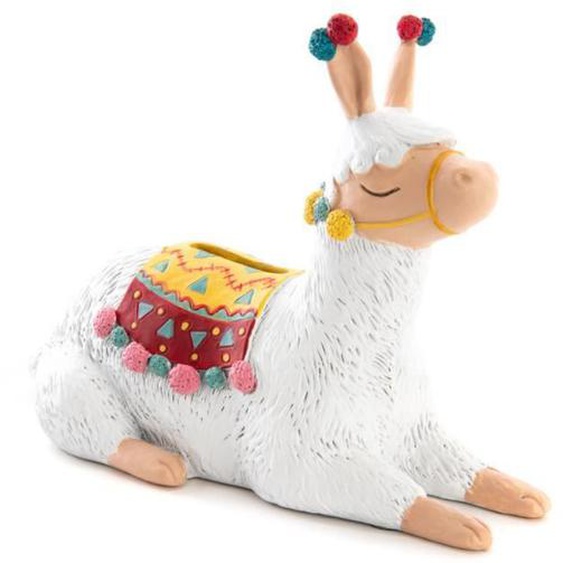 Tirelire - AMADEUS - Alma le lama - Résine - Blanc - 9 cm x 15 cm x 13 cm