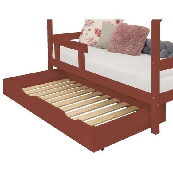 Tiroir de lit 120 x 160 avec sommier BUDDY - rouge brique - GENERIQUE - Chambre - Adulte