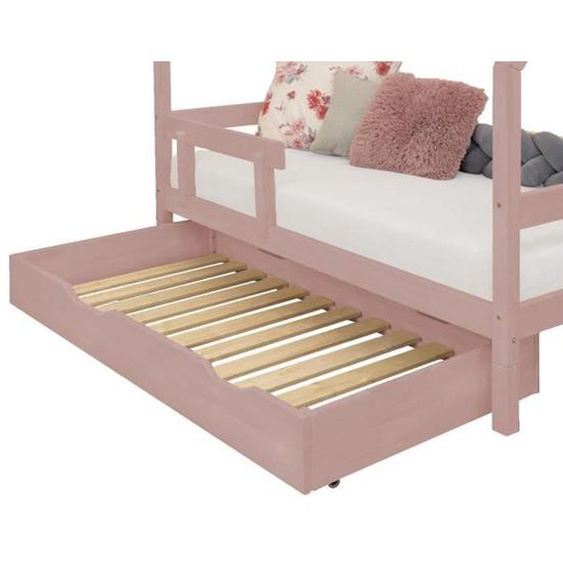 Tiroir de lit 90 x 160 avec sommier BUDDY - rose pastel - GENERIQUE - Chambre - Enfant - 90 cm