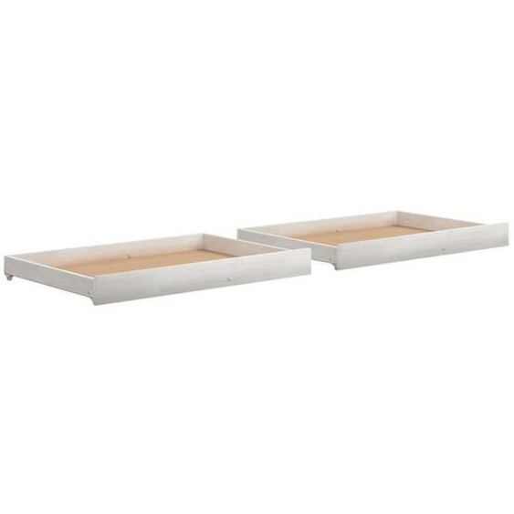 Tiroir de lit rangement avec roulettes lot de 2 bois de pin blanc