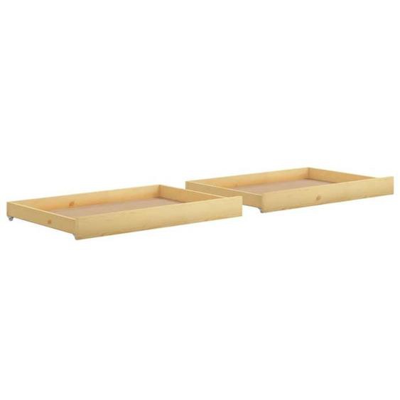 Tiroir de lit rangement avec roulettes lot de 2 bois de pin TDL0206835