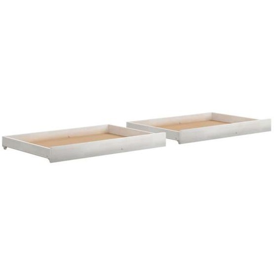 Tiroirs de lit 2 pcs Blanc Bois de pin massif9 [cm]