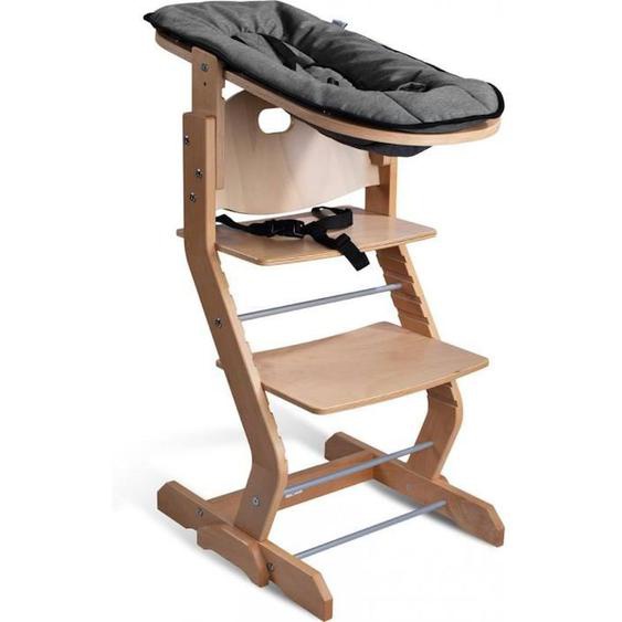 Tissi - Chaise Haute En Bois Naturel Avec Attache Bébé Marron