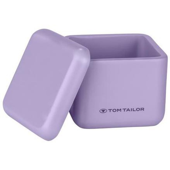 TOM TAILOR x WENKO Boîte à Coton Tige | Boîte de Rangement avec Couvercle | Accessoire Salle de Bain | 8,5x8,5x7,7 cm | Violet