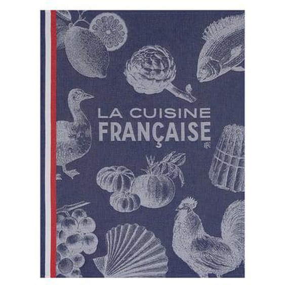 Torchon Gastronomie 100% coton-Bleu-60 x 80 cm