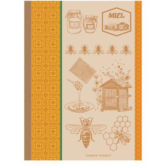 Torchon pur coton Miel et abeilles