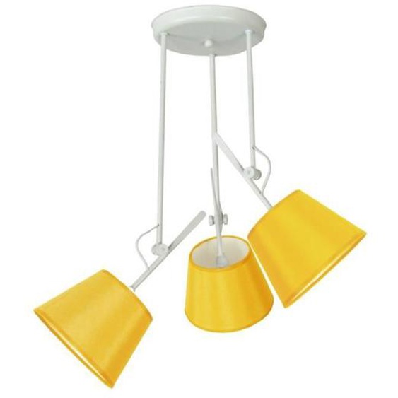 TOSEL Lustre 3 lumières - luminaire intérieur - tissu  jaune   - Style urbain - H80cm L50cm P50cm