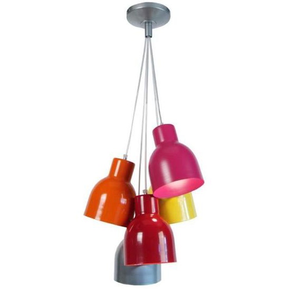 TOSEL Lustre 5 lumières - luminaire intérieur - acier multicolore - Style inspiration nordique - H100cm L30cm P30cm