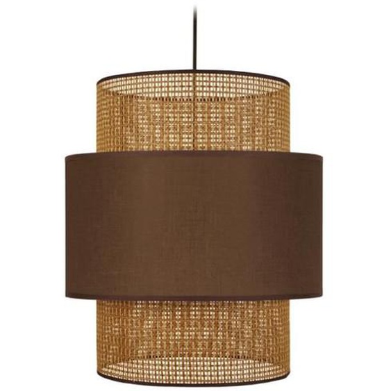 TOSEL Suspension 1 lumière - luminaire intérieur - tissu  marron - Style inspiration nordique - H106cm L40cm P40cm