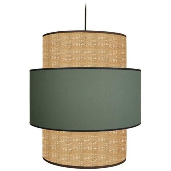 TOSEL Suspension 1 lumière - luminaire intérieur - tissu vert pétrole - Style inspiration nordique - H106cm L40cm P40cm