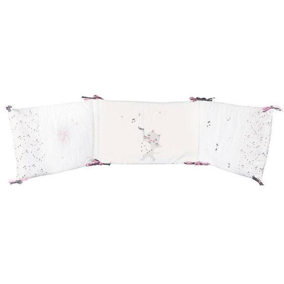 Tour De Lit 190x40cm En Coton Blanc Blanc