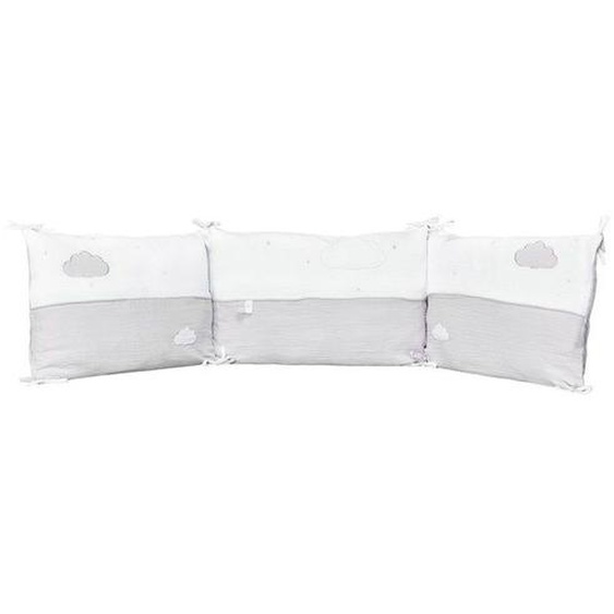 Tour De Lit Bébé En Coton - Sauthon - Lily Grey - Fille - Gris - 40x19x190 - Bébé Gris