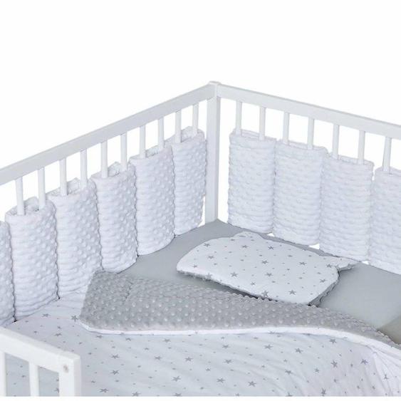 Tour De Lit Modulable 10 Pièces En Minky Extra Doux, Minky Blanc Pour Lit Bébé De 60x120 Ou 70x140 Cm Blanc