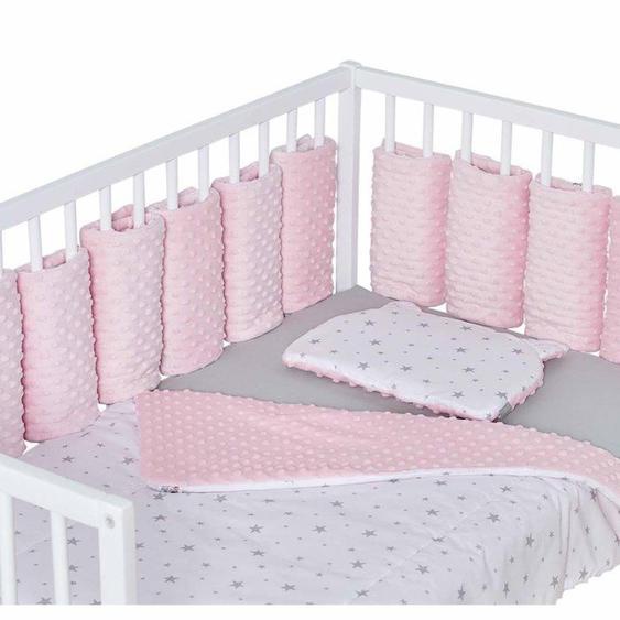 Tour De Lit Modulable En Minky Extra Doux - Sevira Kids - Rose - Pour Lit Bébé De 60x120 Ou 70x140 Cm Rose