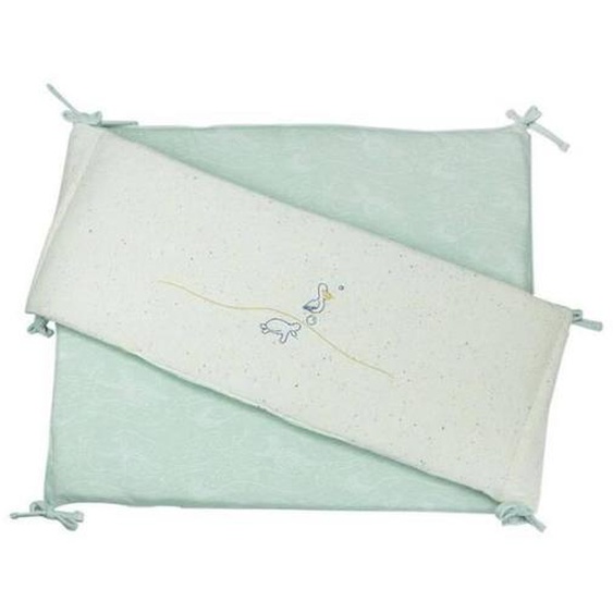 Tour De Lit Trois Kilos Sept Au Large De Nova - 23x180cm - Coton - Vert - Beige Beige