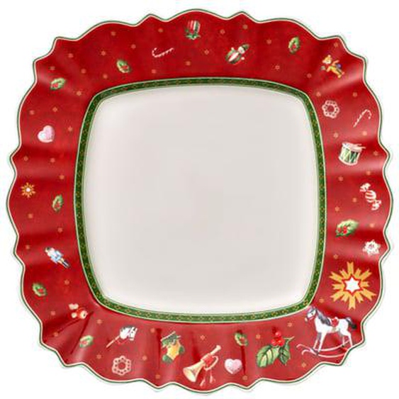 Toys Delight Assiette plate carrée, rouge