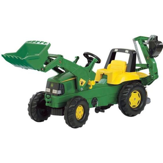 Tractopelle À Pédales John Deere Rolly Junior - Chargeur Frontal Et Pelleteuse Fonctionnels - Vert/orange Vert