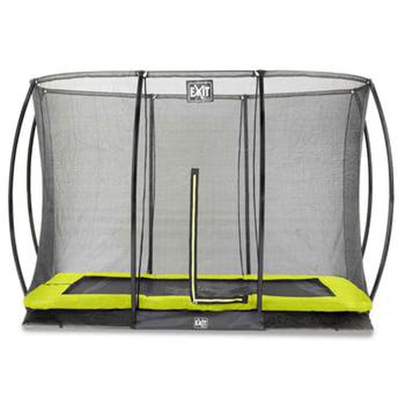 Trampoline enterré 214x305cm vert et filet de sécurité