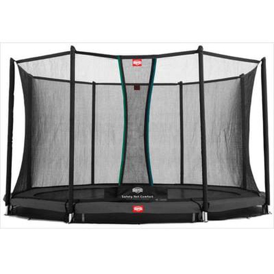 Trampoline enterré gris 430cm et filet de sécurité