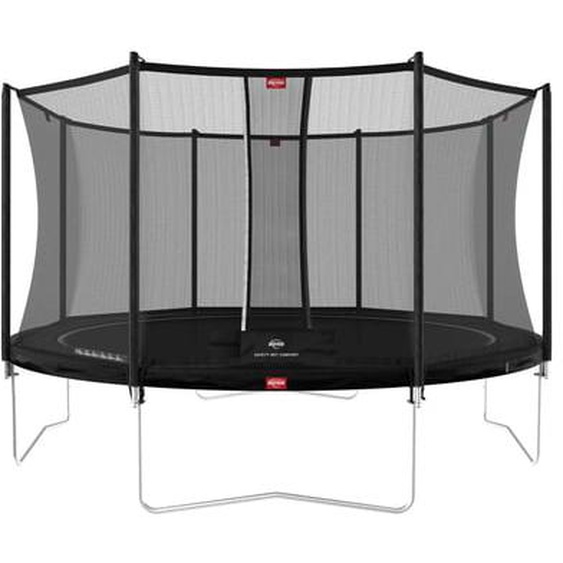 Trampoline noir sur pieds 380 cm et filet de sécurité