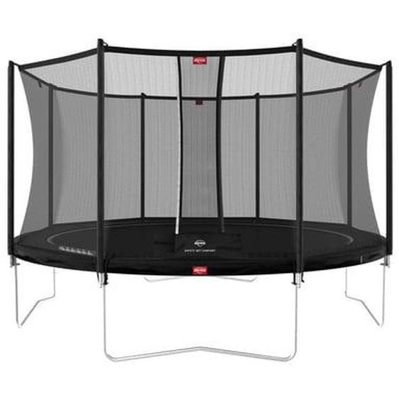 Trampoline noir sur pieds 430 cm et filet de sécurité