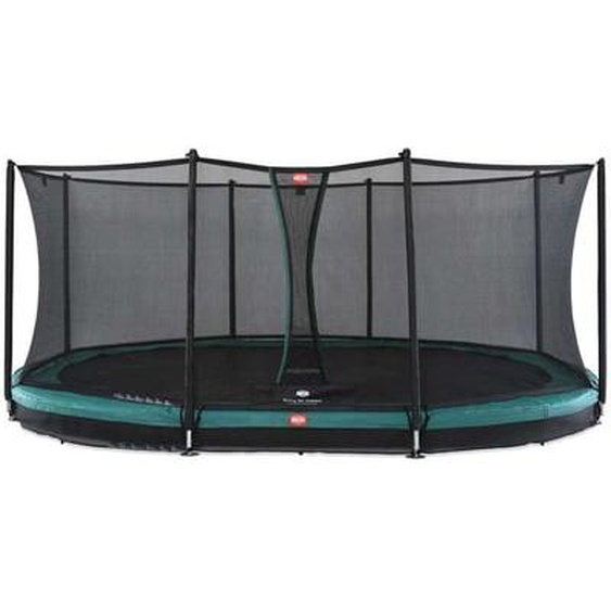 Trampoline ovale enterré vert 520 cm et filet de sécurité