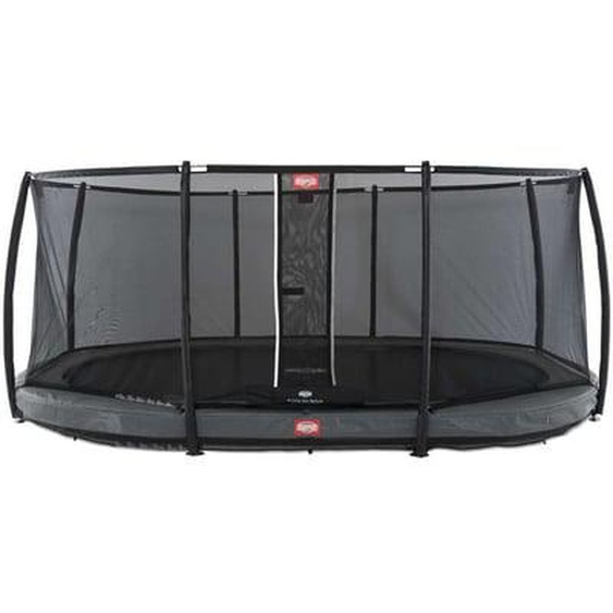 Trampoline ovale gris enterré 520 et filet de sécurité