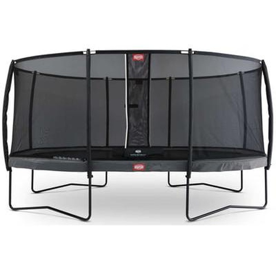 Trampoline ovale sur pieds gris 520 cm et filet de sécurité