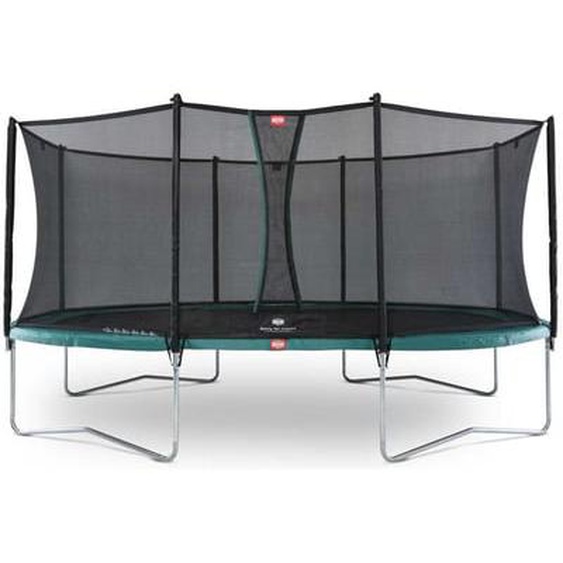 Trampoline ovale sur pieds vert 520 cm et filet de sécurité