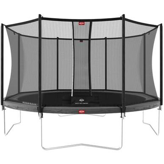 Trampoline sur pieds gris 380 cm et filet de sécurité