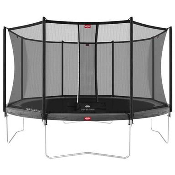 Trampoline sur pieds gris 430 cm et filet de sécurité