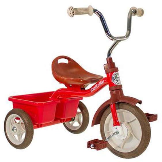 Tricycle en métal rouge avec benne Transporter Italtrike