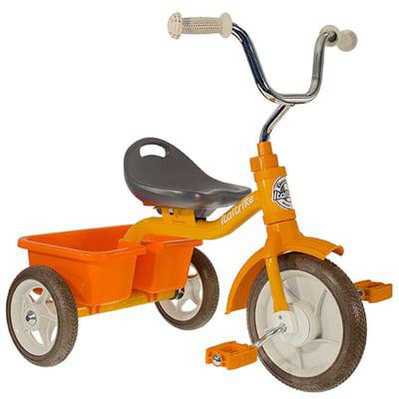 Tricycle métal orange avec benne