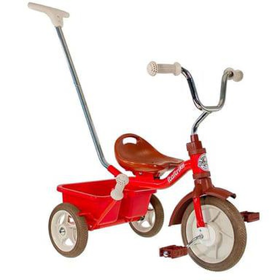 Tricycle rouge canne et benne