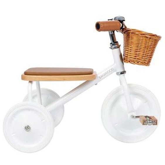 Tricycle vintage en métal blanc