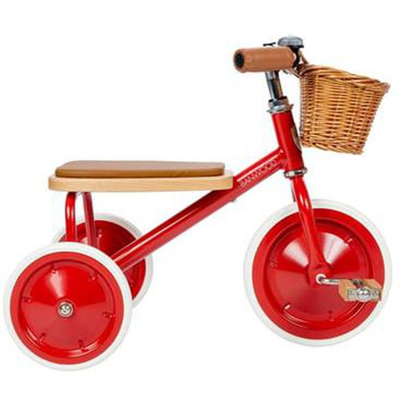 Tricycle vintage en métal rouge