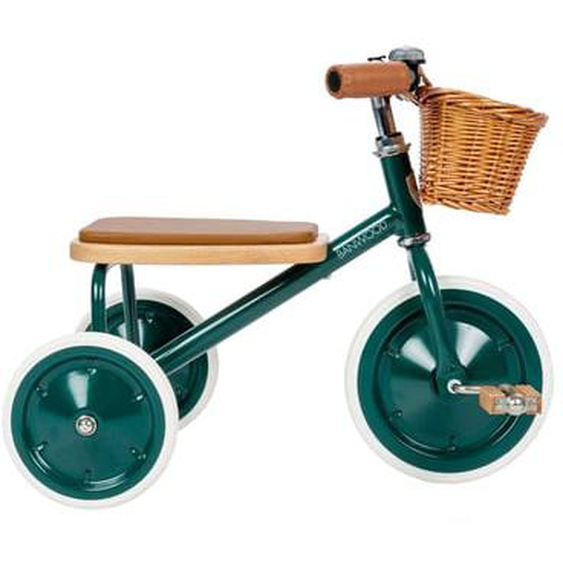 Tricycle vintage en métal vert