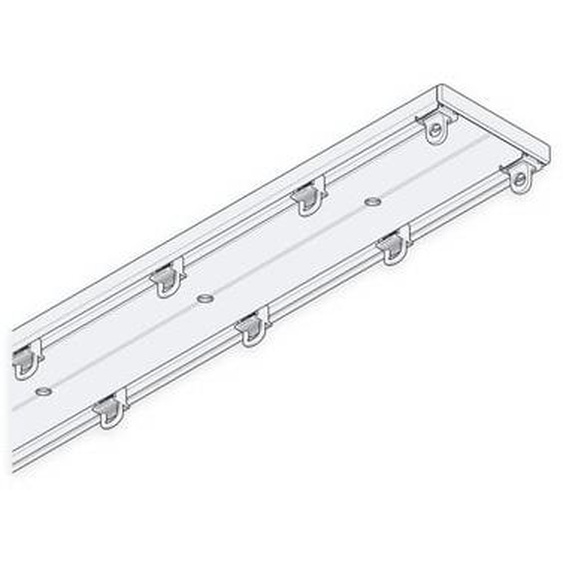 Tringle rail plat 2 voies - 2,50 m - Blanc