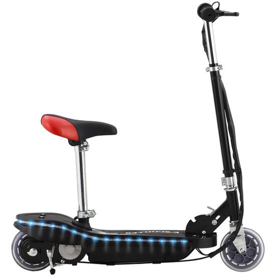 Trottinette pour enfants avec selle et LED 120 W noir