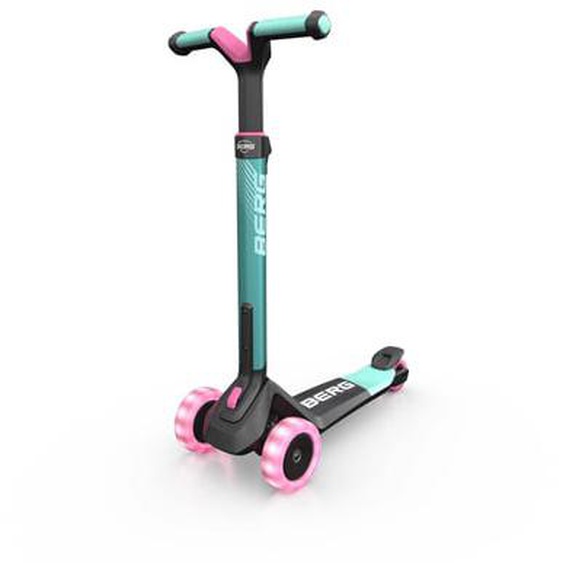 Trottinette pliable vert menthe roues lumineuses  dès 2 ans