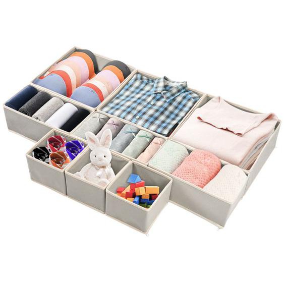 TTLIFE 9 Organisateur Boîte de Rangement de Tiroir Pliable, Organisateur de Tiroir en Tissu Rangement de Vêtements, Sous-Vêtements