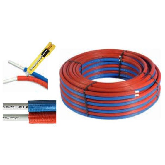 Tube multicouche thermo soudé 16x2mm rouge-bleu - COMISA - 87.80.330