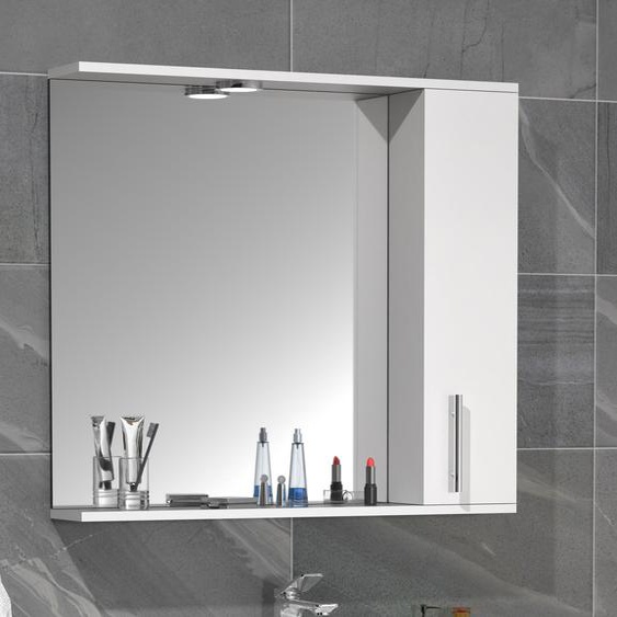 Vcm Miroir De Salle De Bain Miroir Mural 75 Cm Miroir Suspendu Armoire De Toilette Porte Tournante Éclairage Lisalo Xl