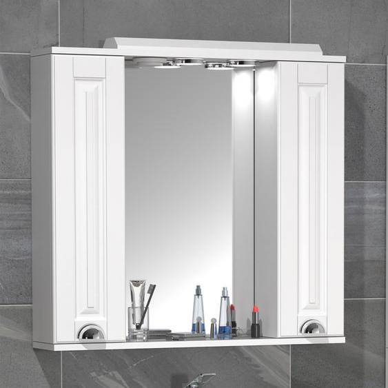 Vcm Miroir De Salle De Bain Miroir Mural 75 Cm Miroir Suspendu Armoire De Toilette Salle De Bain Style Rustique Porte Battante Éclairage Casalo Xl