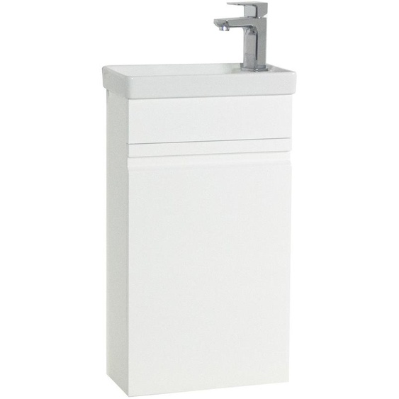 Vcm Vcm, 2 Pcs, Meubles De Salle De Bain, Set, Invités, Wc, Salle De Bain Invités, Lavabo, Petit, Étroit, Sans Poignée, Silora, M