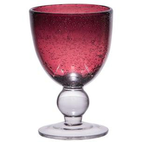 Verre à pied 28 cl artisan bullé violet (lot de 6)