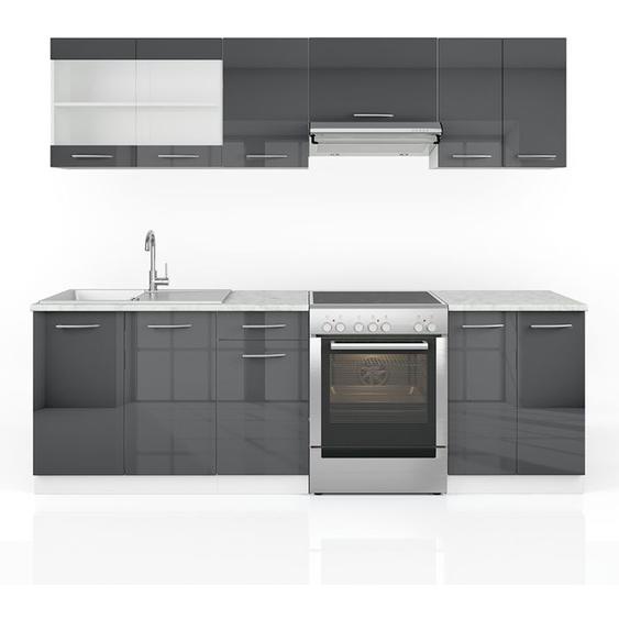 Cuisine Raul, 240 cm , PT Marbre, Anthracite, Vicco