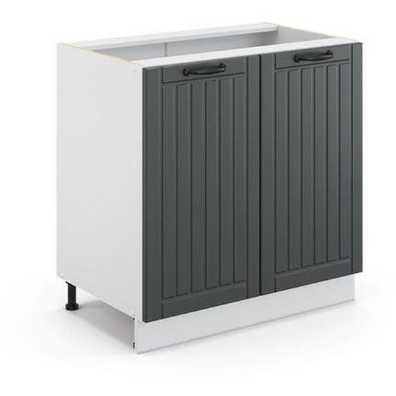 Meuble bas sous-évier Fame-Line, 80 cm avec étagère, sans plan de travail, Anthracite campagne, Vicco